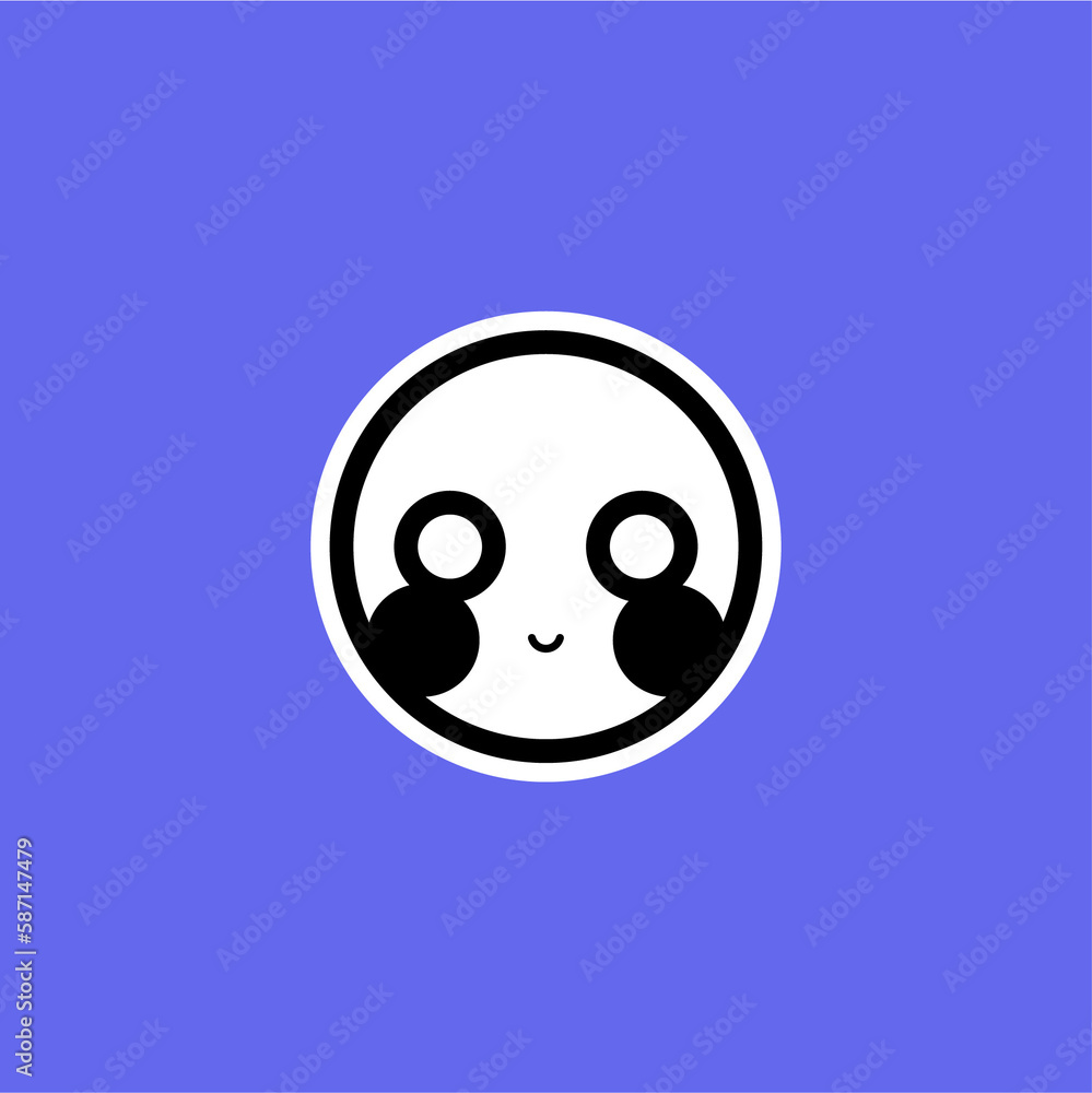 Fototapeta premium Ilustraciones de caras estilo iconos hecas a partir de formas simples