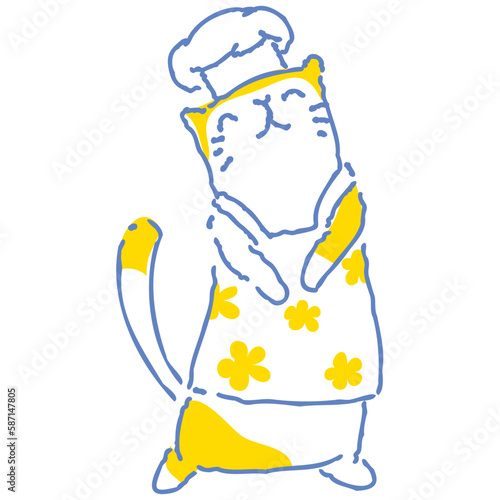 Cat twotone illustration
