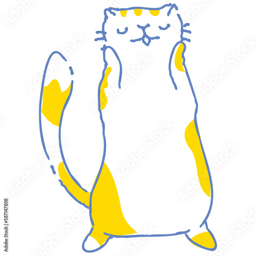 Cat twotone illustration
