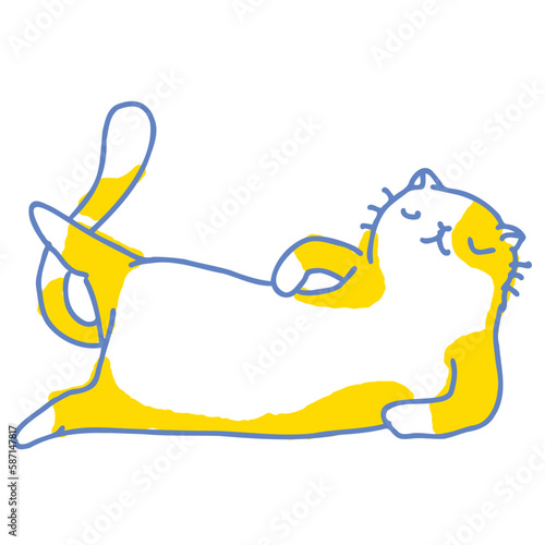 Cat twotone illustration