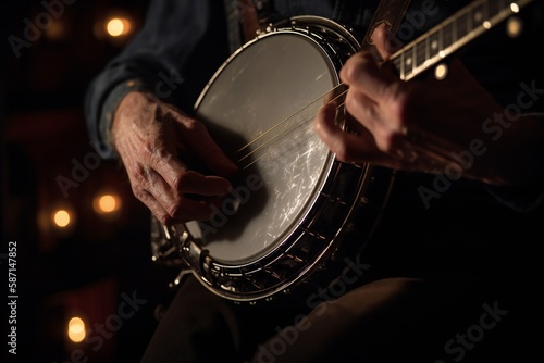 musician playing the banjo