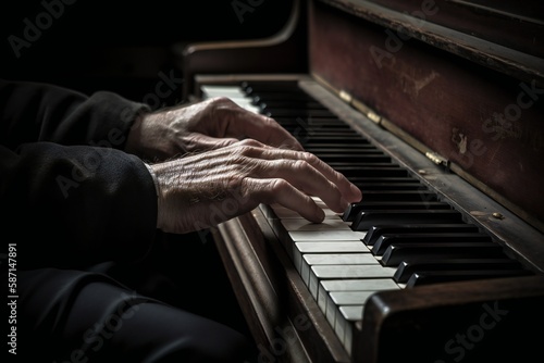 old man playing piano
