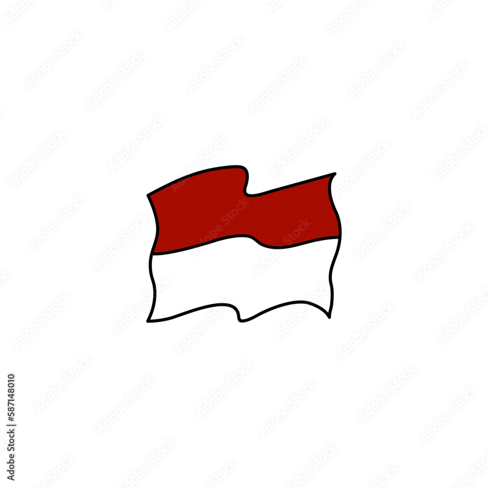 Fototapeta premium indonesia flag frame illustration design