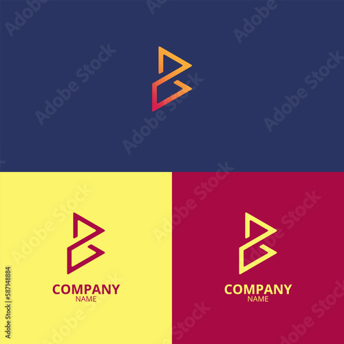The letter b logo with a clean and modern style also uses a gradient color of striking red and faded yellow that has a professional feel, perfect for strengthening your company logo branding