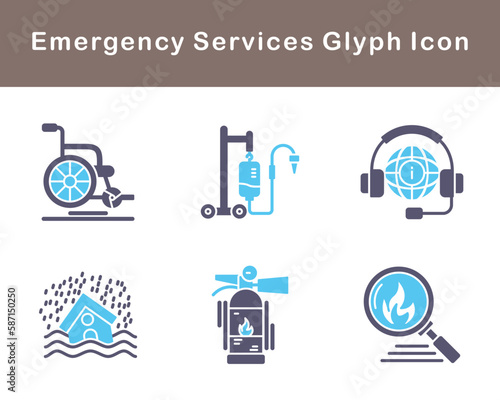 Emergency Services Vector Icon Set