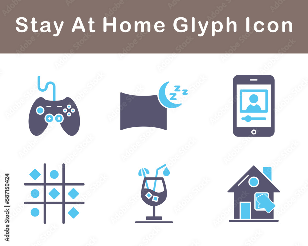 Stay At Home Vector Icon Set Stay At Home Vector Icon Set