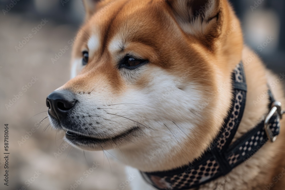 Dog muzzle of a pedigreed Shiba inu. Generative AI Dog muzzle of a pedigreed Shiba inu. Generative AI