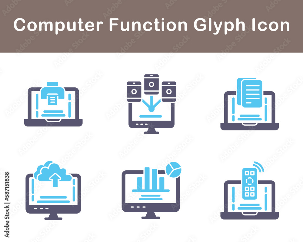 Computer Function Vector Icon Set Computer Function Vector Icon Set