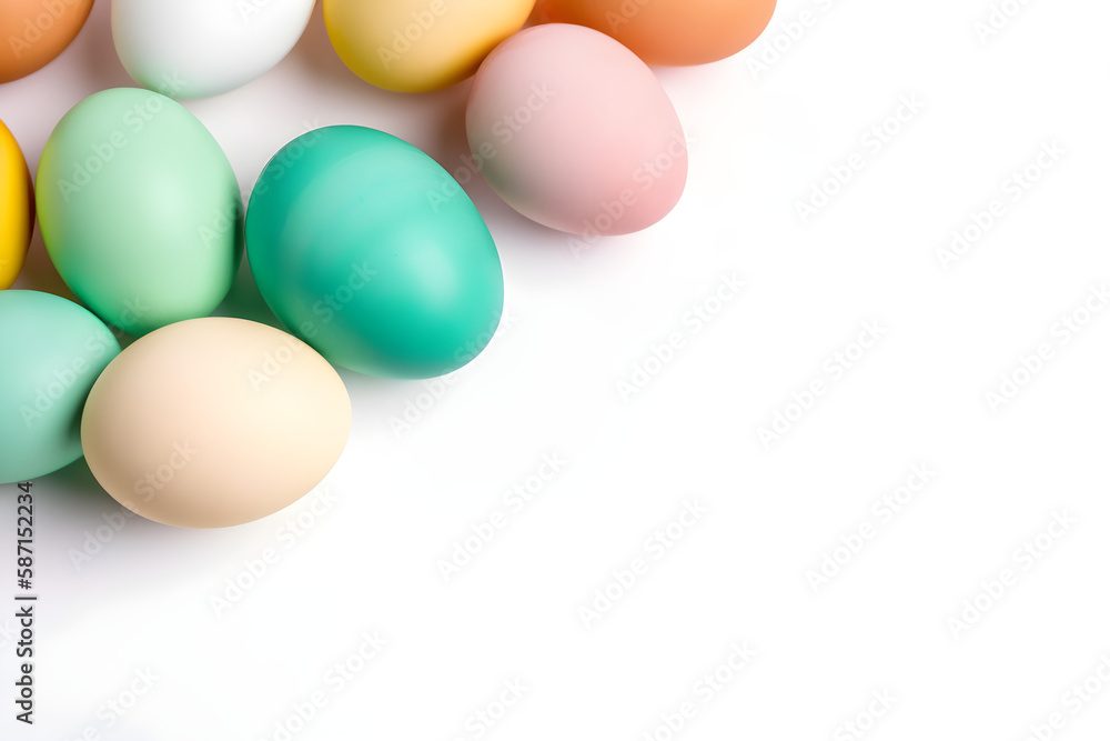a group of colorful eggs on a white background a group of colorful eggs on a white background