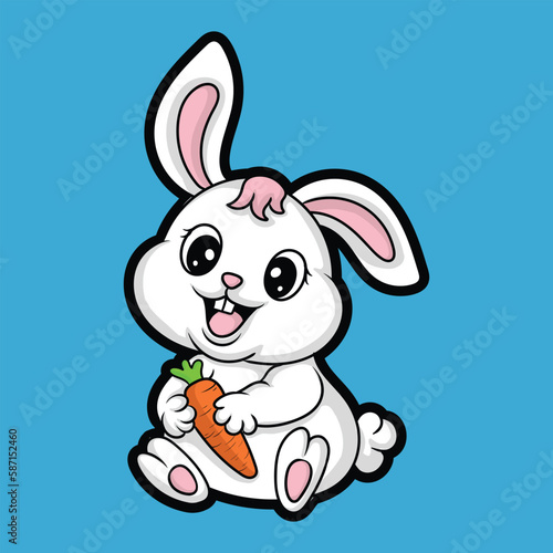 artwork illustration and T shirt design cute rabbit character