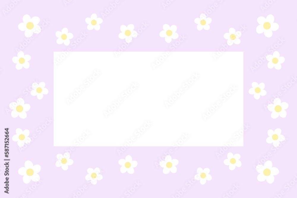 紫色の小さなお花のフレーム素材(透過)