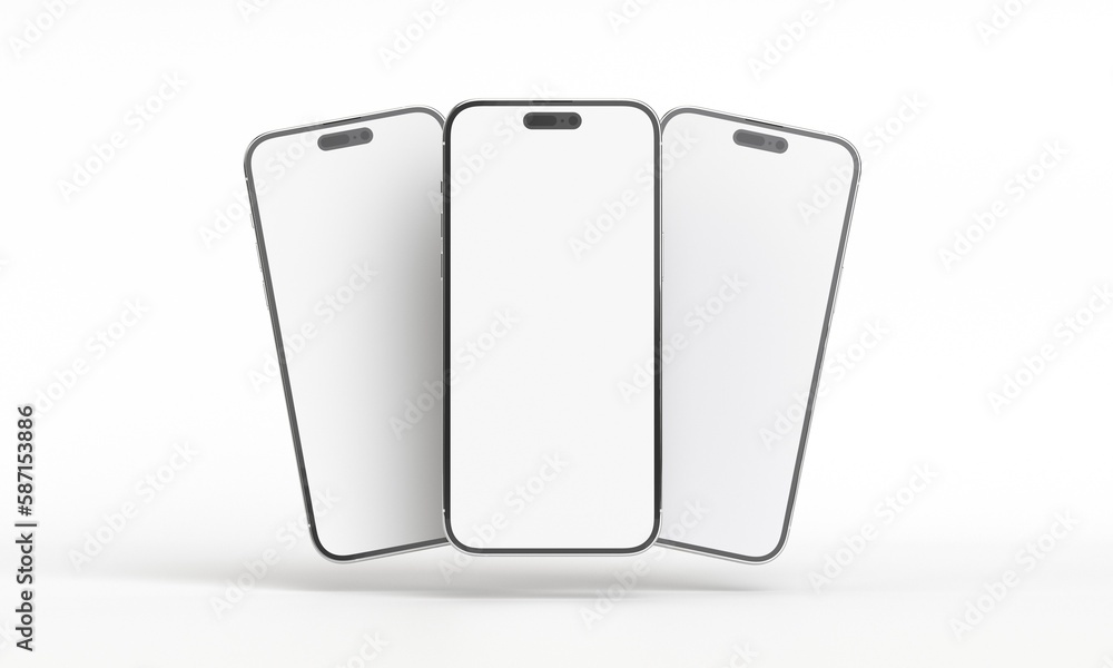 3d render illustration hand holding the white smartphone with full screen and modern frame less design - isolated on white background 3d render illustration hand holding the white smartphone with full screen and modern frame less design - isolated on white background