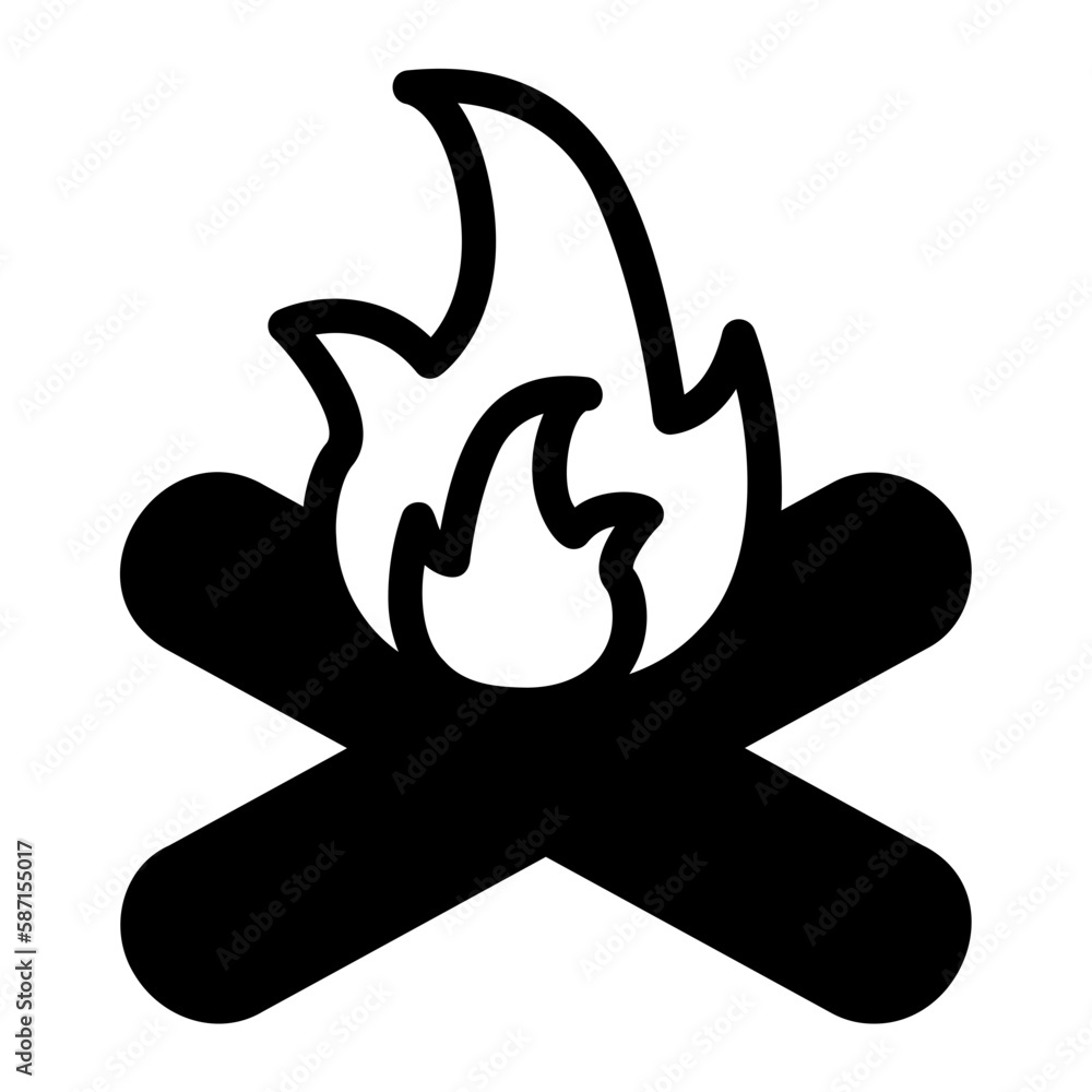 Obraz premium fire glyph icon