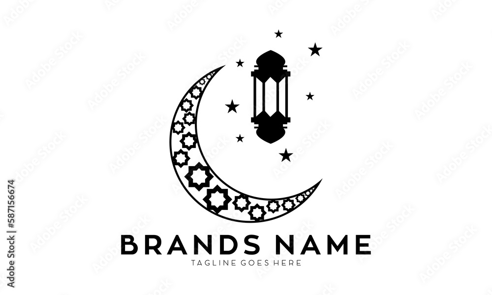 Moon star ramadhan symbol vector logo Moon star ramadhan symbol vector logo