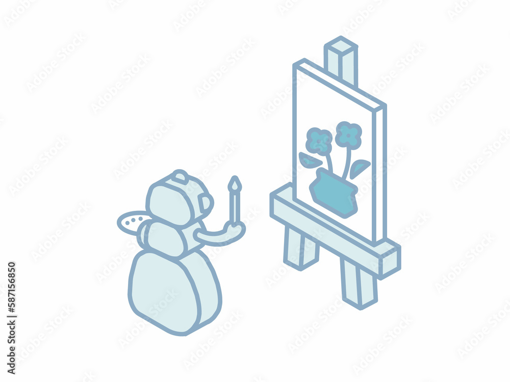 人口知能で描いたイラストをイメージしたイラスト 人口知能で描いたイラストをイメージしたイラスト