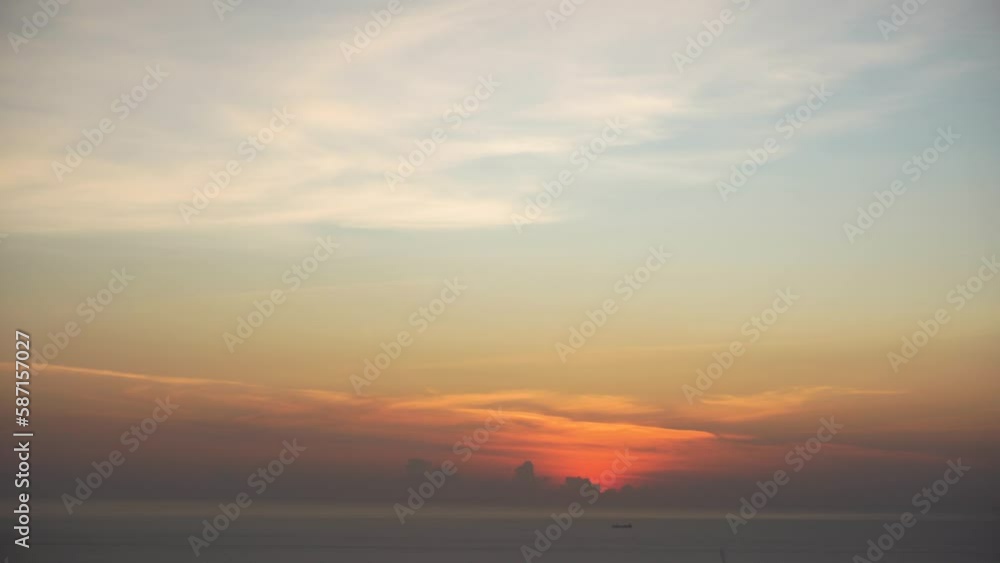 Sunset straight after the descend of the sun. The sky is red and covered with pink clouds Sunset straight after the descend of the sun. The sky is red and covered with pink clouds