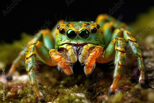 The Spider of the Green Crab (Diaea dorsata). Generative AI © AkuAku