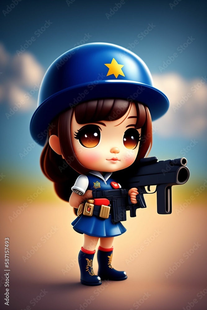 officer with a gun