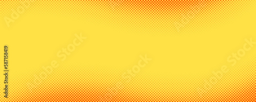 Wallpaper Mural Yellow orange square halftone pattern. Retro comic gradient background. Dotted cartoon texture. Pop art faded gradient pattern. Vector illustration. Torontodigital.ca