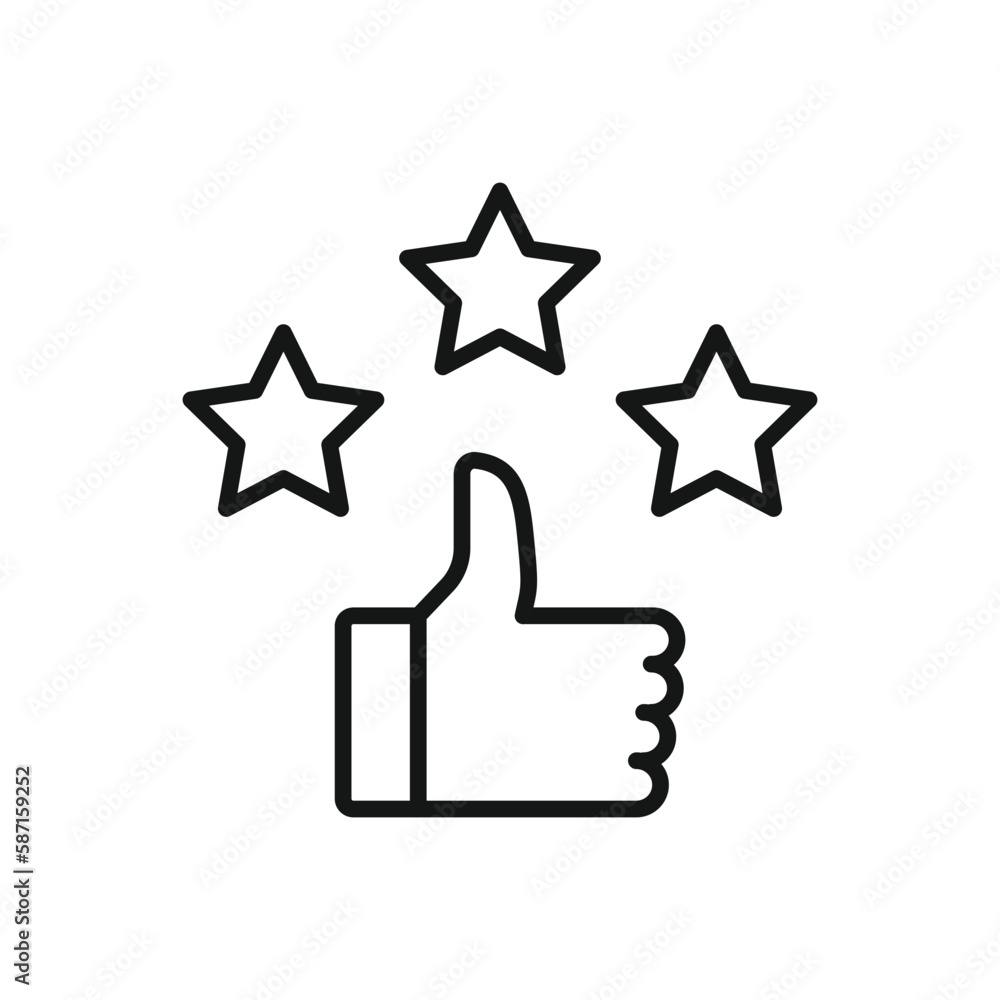 Editable Icon of Thumbs up Star Rating, Vector illustration isolated on white background. using for Presentation, website or mobile app Editable Icon of Thumbs up Star Rating, Vector illustration isolated on white background. using for Presentation, website or mobile app