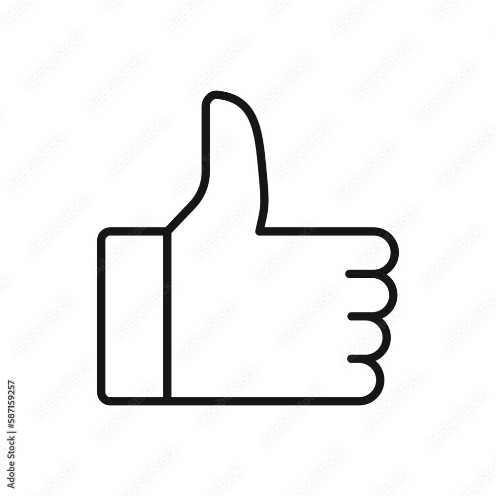 Editable Icon of Like Thumb, Vector illustration isolated on white background. using for Presentation, website or mobile app Editable Icon of Like Thumb, Vector illustration isolated on white background. using for Presentation, website or mobile app