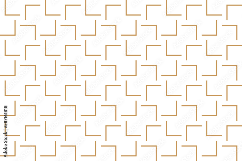 Geometric background with simple desain line in gold color and seamless style
