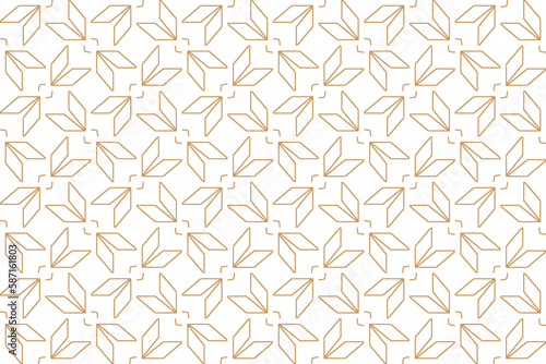 seamless geometric pattern wth parallelogram in gold color