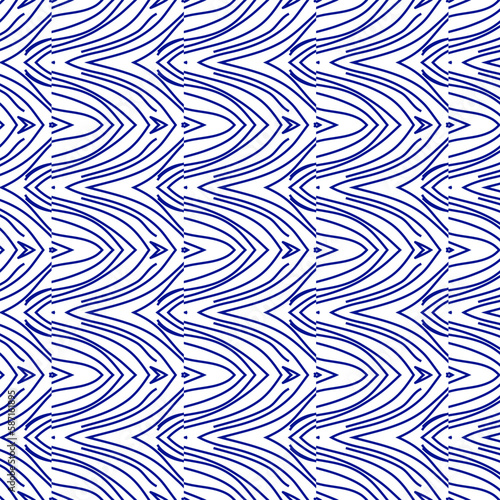 Abstract seamless vector ornamental pattern for fabric in indigo color.