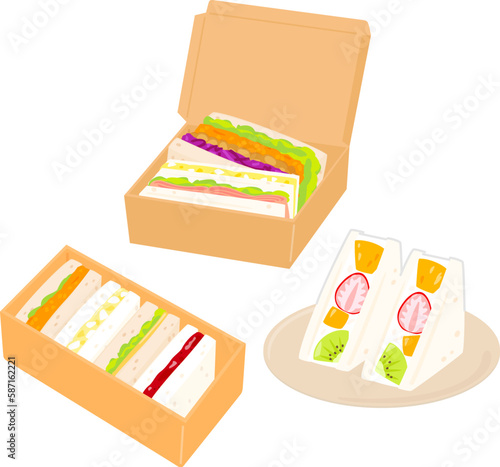 サンドイッチのイラストセット