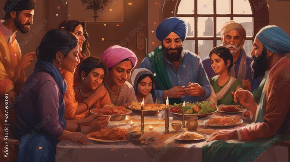 Sikh Community Spirit: Happy Vaisakhi Festivities in India, GENERATIVE AI