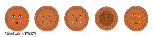Male bizarre visage, abstract personage, mascot design, funny face, cute icon
