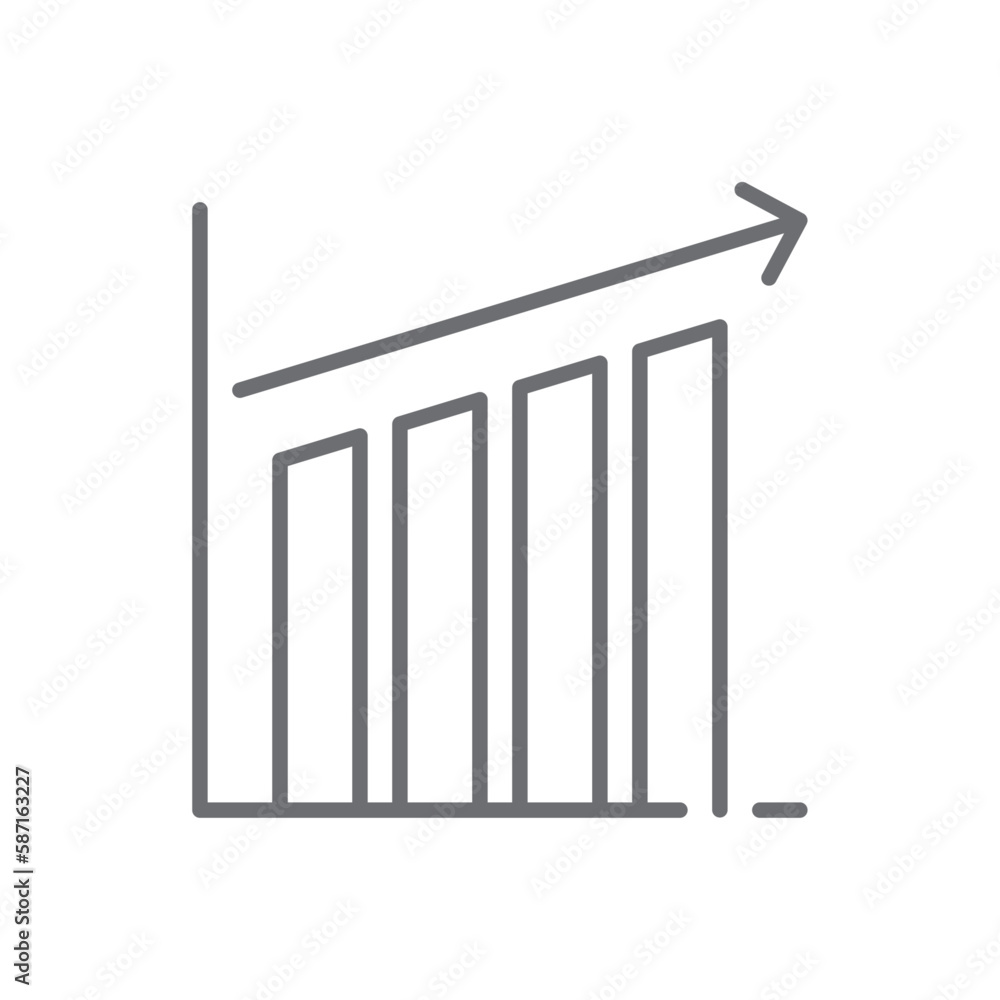 Growth Business icon with black outline style. finance, arrow, management, money, progress, chart, up. Vector illustration Growth Business icon with black outline style. finance, arrow, management, money, progress, chart, up. Vector illustration