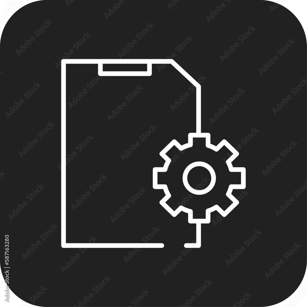 Document Setting Business icon with black filled line style. gear, data, service, check, message, list, application. Vector illustration Document Setting Business icon with black filled line style. gear, data, service, check, message, list, application. Vector illustration