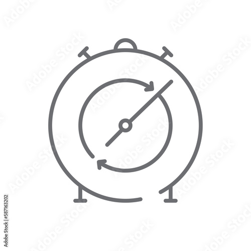 Timer Business icon with black outline style. time, clock, watch, stopwatch, speed, hour, alarm. Vector illustration