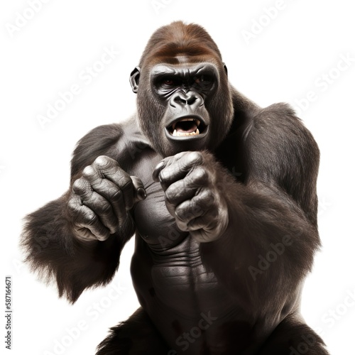 Aggressive Gorilla Making Fists