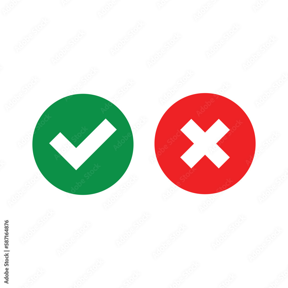 check list and cancel icon right wrong green and red color check list and cancel icon right wrong green and red color