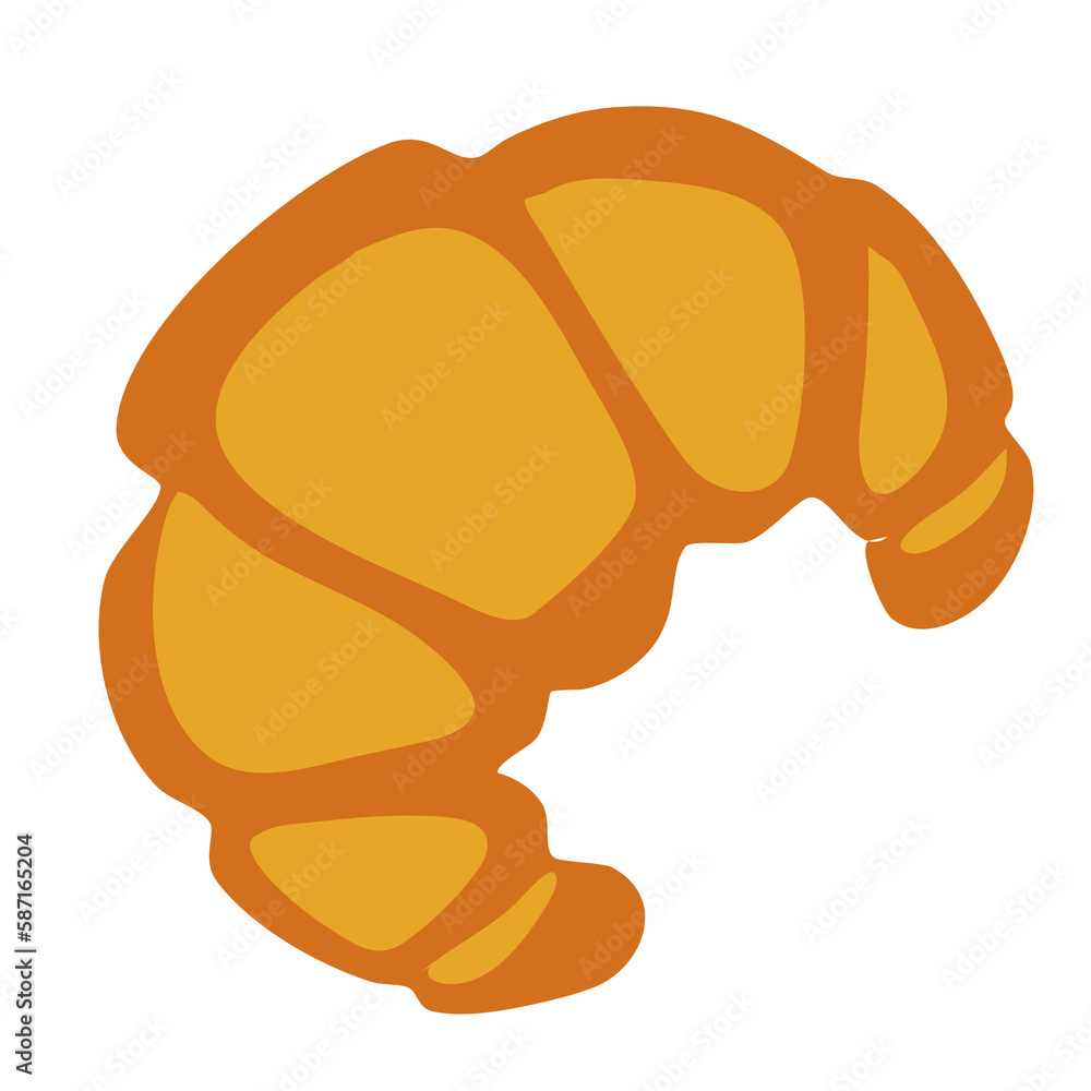 Obraz premium Cartoon croissant dessert