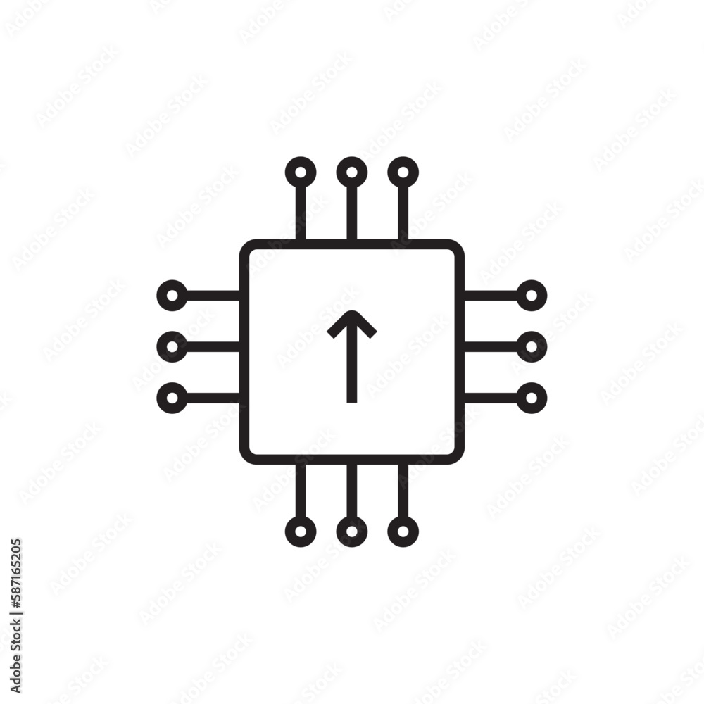 Chip Business icon with black outline style. technology, computer, digital, network, electronic, element, processor. Vector illustration Chip Business icon with black outline style. technology, computer, digital, network, electronic, element, processor. Vector illustration
