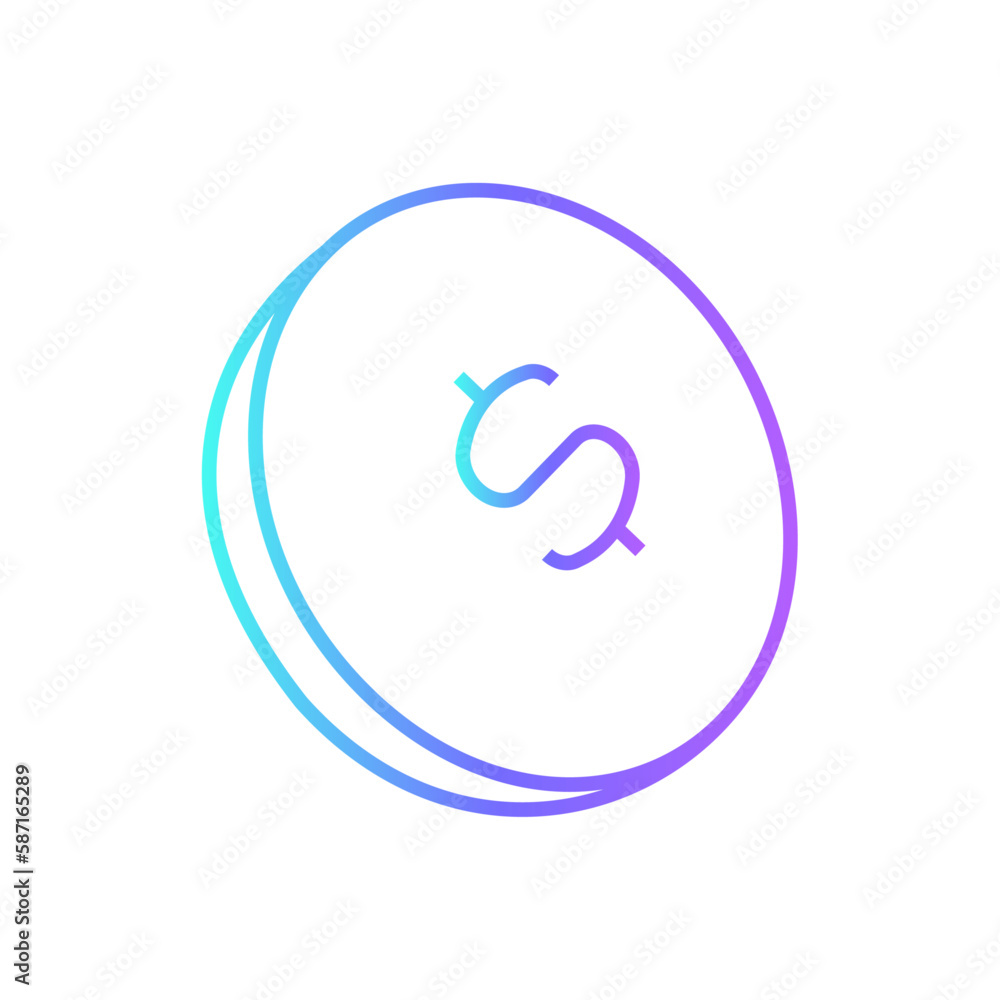 Coin Business icon with blue duotone style. currency, finance, investment, banking, cash, payment, dollar. Vector illustration Coin Business icon with blue duotone style. currency, finance, investment, banking, cash, payment, dollar. Vector illustration