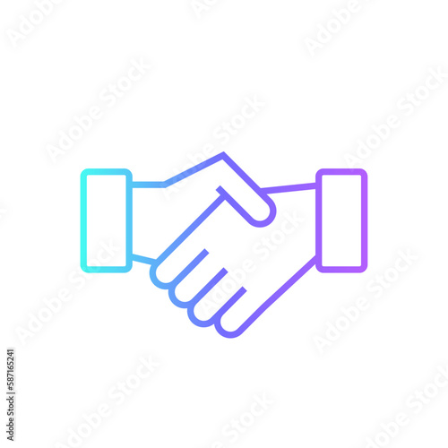 Hand shake Business icon with blue duotone style. partnership, agreement, deal, contract, success, people, cooperation. Vector illustration