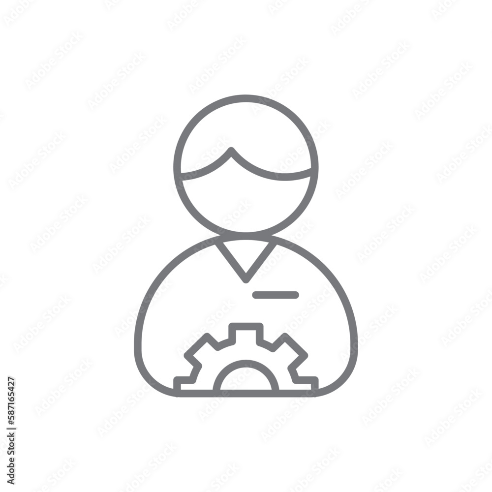 Manager Business icon with black outline style. management, team, strategy, work, people, person, leader. Vector illustration