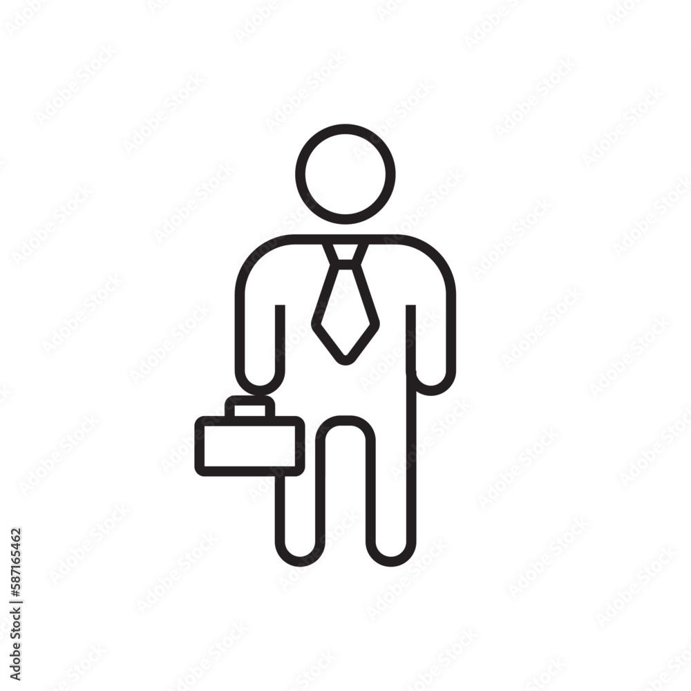 Employee Business icon with black outline style. people, human, person, manager, office, businessman, leader. Vector illustration Employee Business icon with black outline style. people, human, person, manager, office, businessman, leader. Vector illustration
