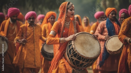 The Heartwarming Smiles of Vaisakhi: Celebrating India's Rich Culture, Dhol Drums and Dancing Feet, GENERATIVE AI