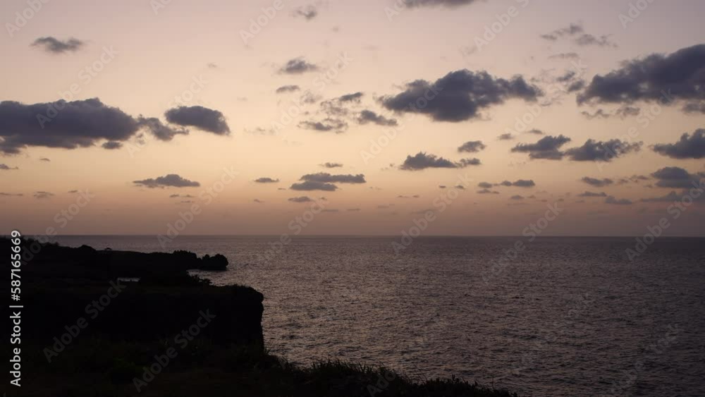 沖縄-万座毛の夕陽-02 沖縄-万座毛の夕陽-02