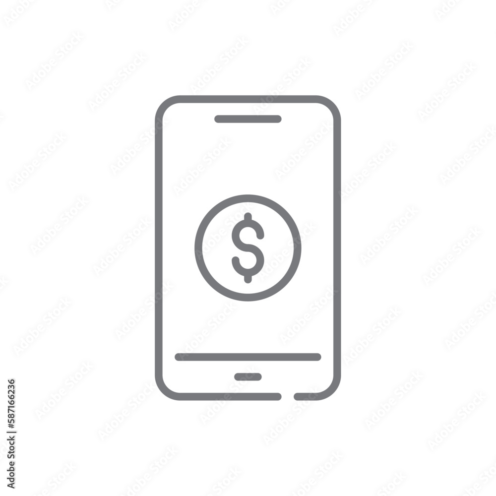 Digital payment Business icon with black outline style. payment, money, online, phone, pay, finance, transaction. Vector illustration Digital payment Business icon with black outline style. payment, money, online, phone, pay, finance, transaction. Vector illustration