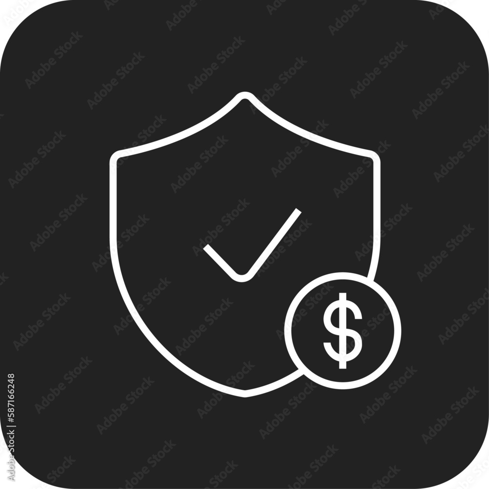 Fund protection Business icon with black filled line style. money, investment, financial, security, insurance, protect, care. Vector illustration Fund protection Business icon with black filled line style. money, investment, financial, security, insurance, protect, care. Vector illustration