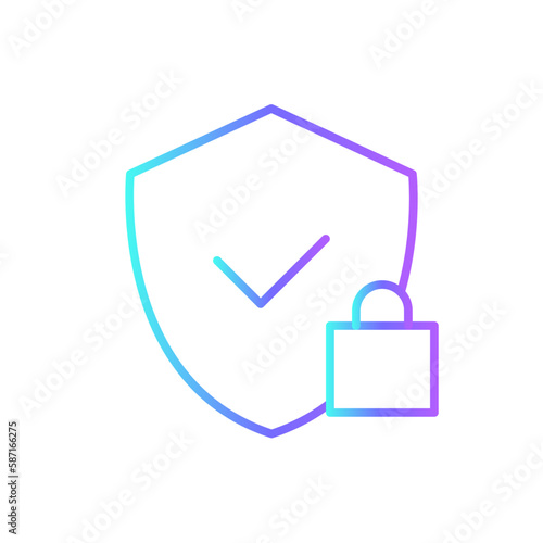 Protection Business icon with blue duotone style. safety, security, check, safe, protect, guarantee, secure. Vector illustration
