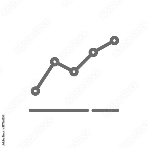Data increase Business icon with black outline style. growth, arrow, chart, graph, profit, finance, progress. Vector illustration
