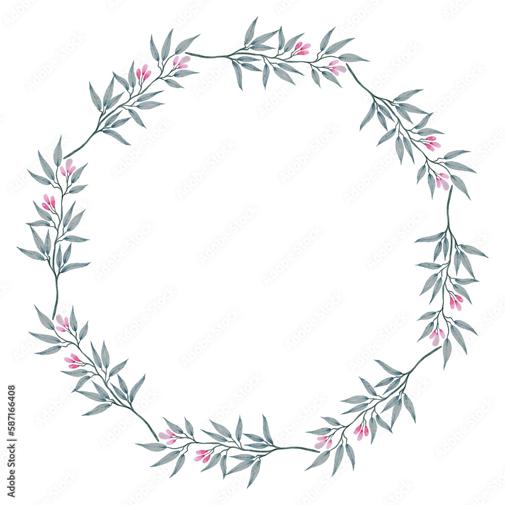 Floral wreath watercolor