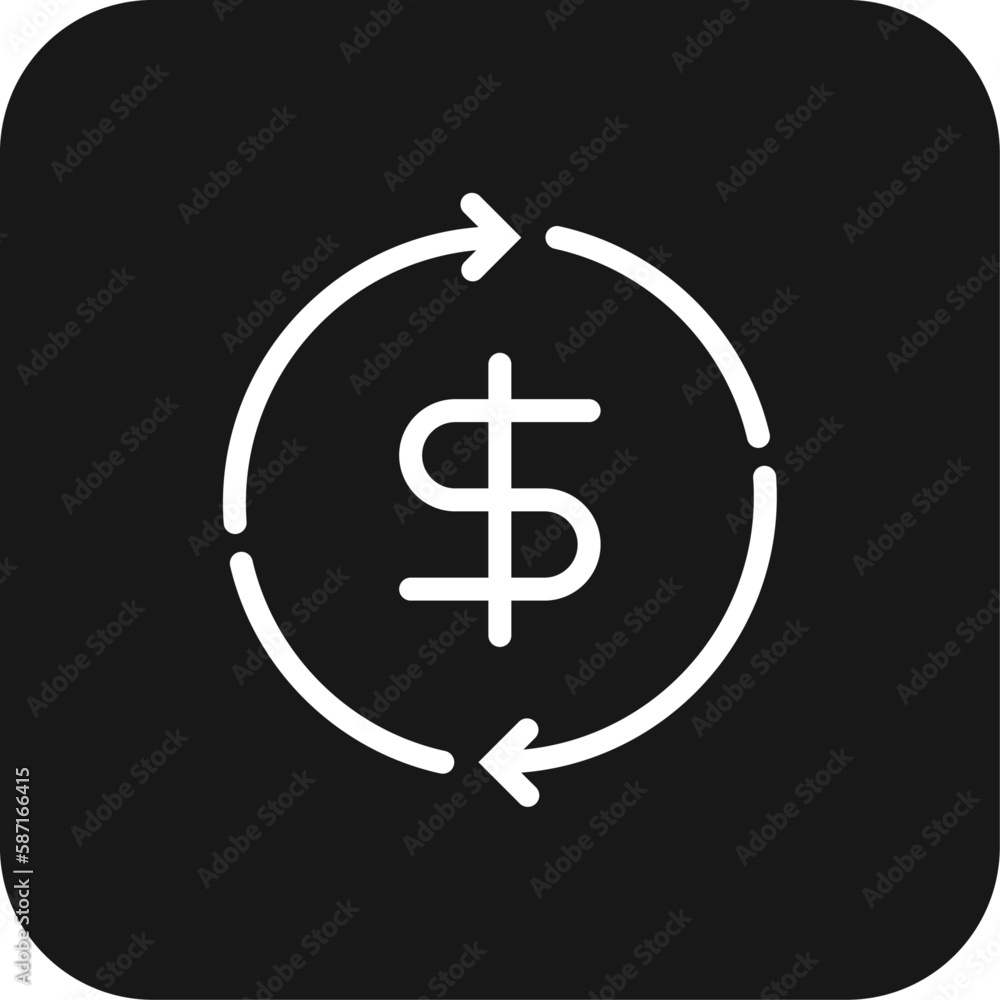 Money circulation Business icon with black filled line style. money, finance, dollar, investment, payment, banking, deposit. Vector illustration Money circulation Business icon with black filled line style. money, finance, dollar, investment, payment, banking, deposit. Vector illustration